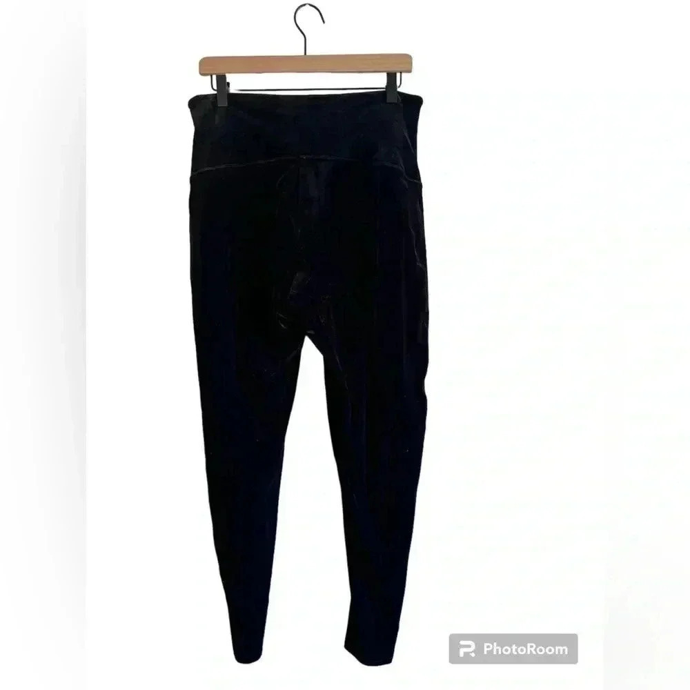 SPANX Velvet Leggings Black Stretch Shapewear Bodycon High Waist Versatile - Picture 3 of 10